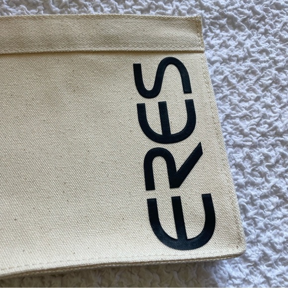 NEW Eres Canvas Logo Wristlet Clutch Cream - Picture 2 of 5